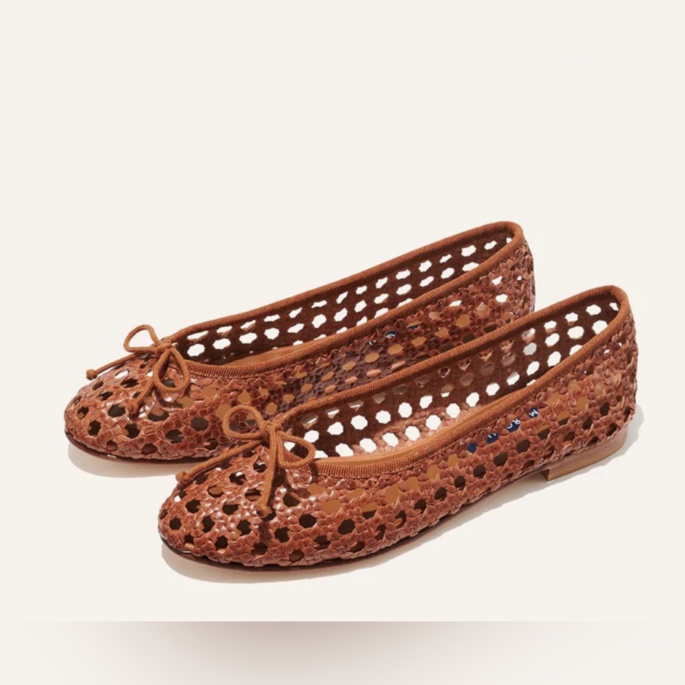 Margaux “Demi” Woven Ballet Flats in Chestnut